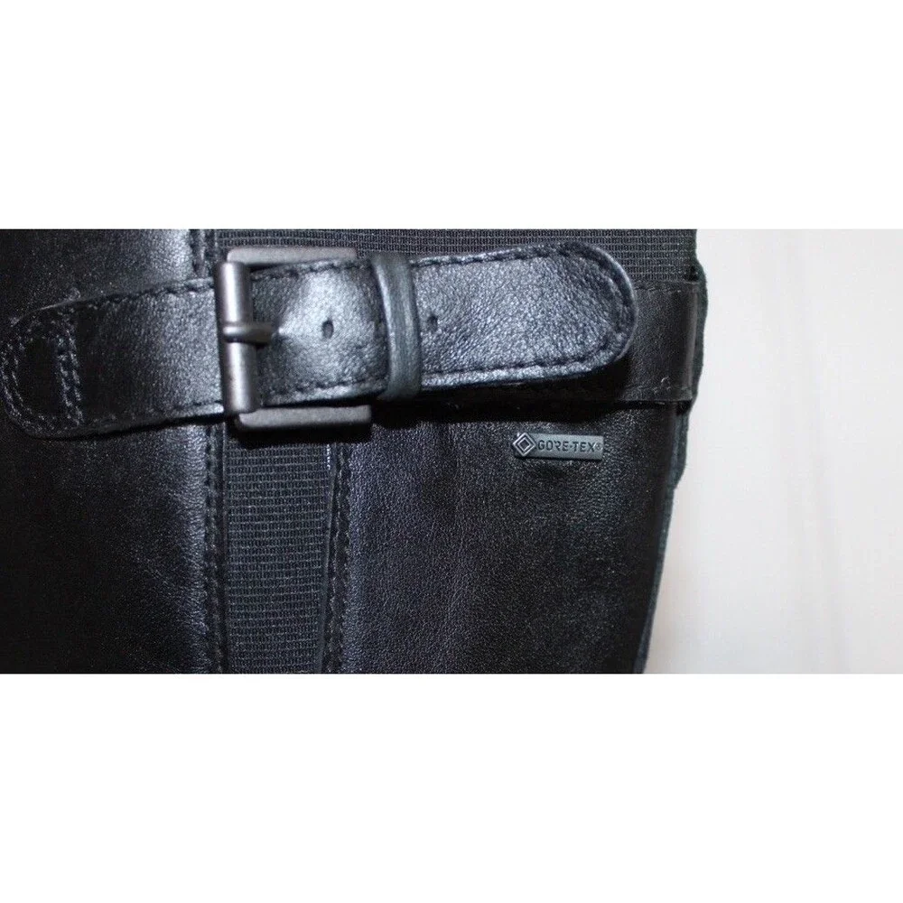 ECCO‎ Babett Boots EU 39 US 8 Black Leather GORE-TEX Waterproof Tall Wedge